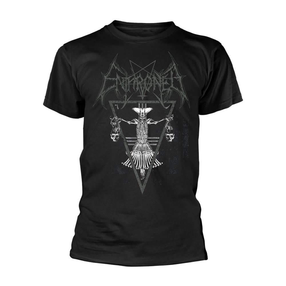ENTHRONED STN MMXIX T-Shirt, Front & Back Print Large BLACK