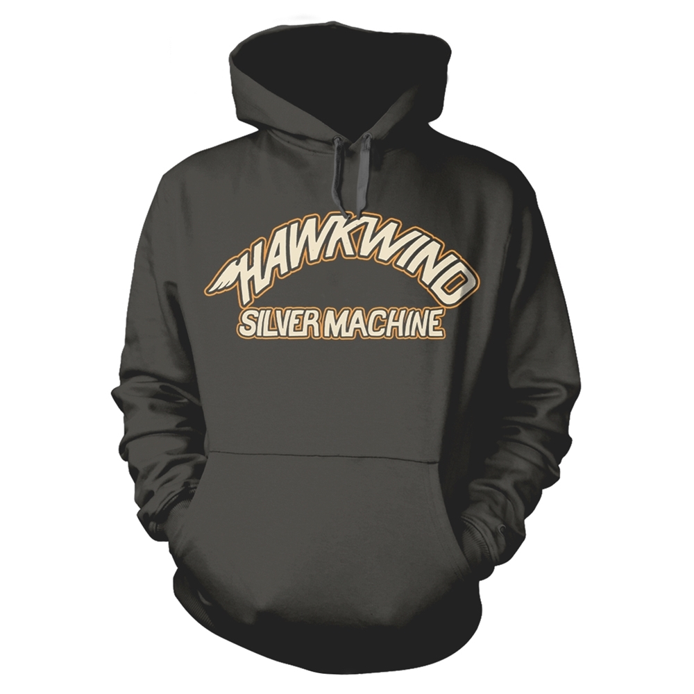 HAWKWIND SILVER MACHINE (CHARCOAL) Hooded Sweatshirt XXX-Large GREY