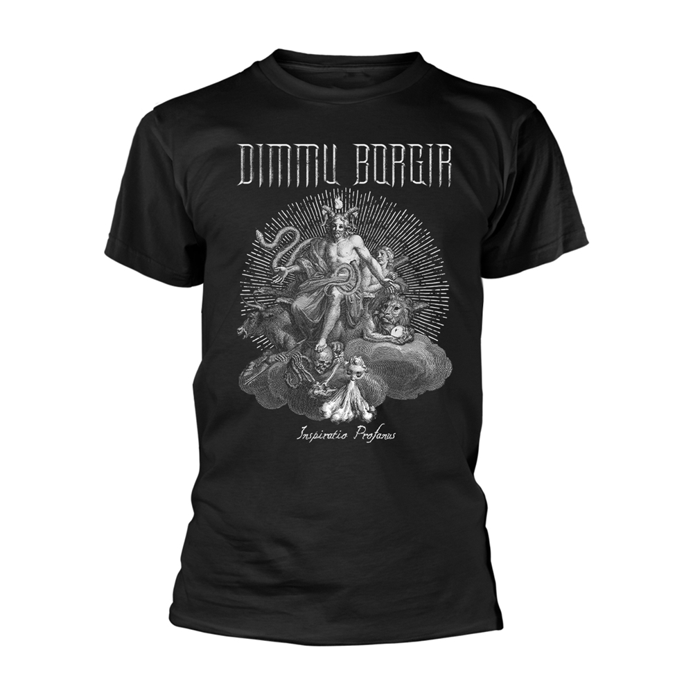DIMMU BORGIR INSPIRATIO PROFANUS T-Shirt, Front & Back Print Large BLACK