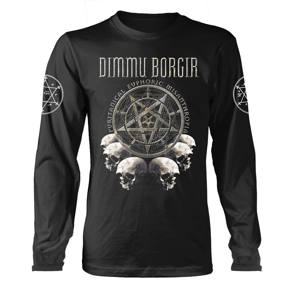 DIMMU BORGIR PURITANICAL EUPHORIC MISANTHROPIA (SKULLS) Long Sleeve Shirt Medium