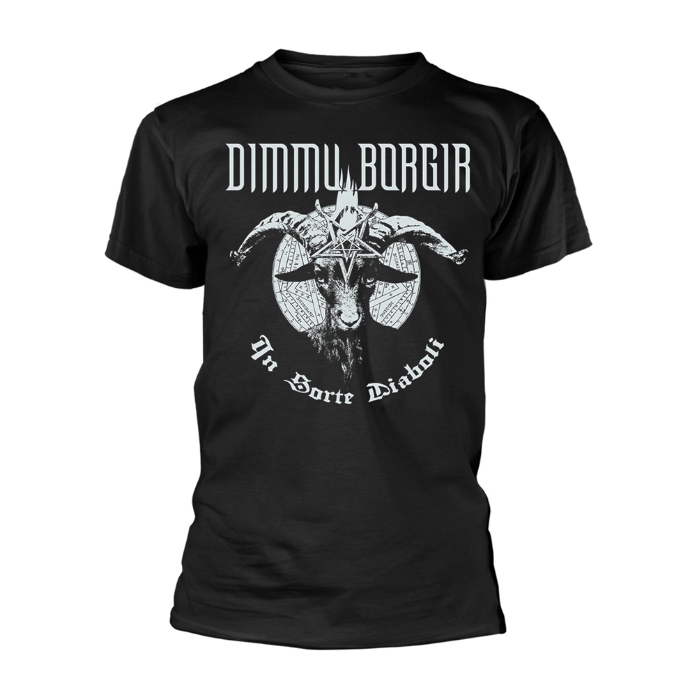 DIMMU BORGIR IN SORTE DIABOLI T-Shirt, Front & Back Print Small BLACK