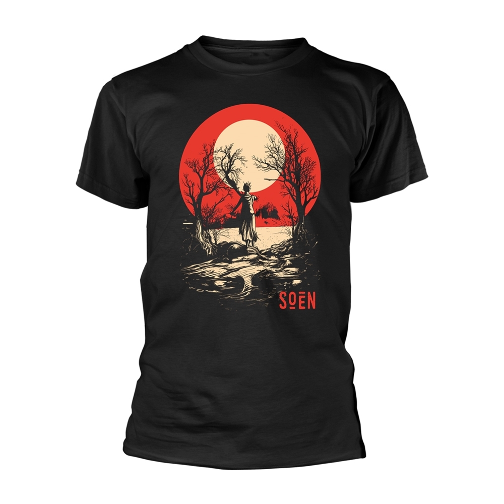 SOEN REDMOON T-Shirt, Front & Back Print Small BLACK