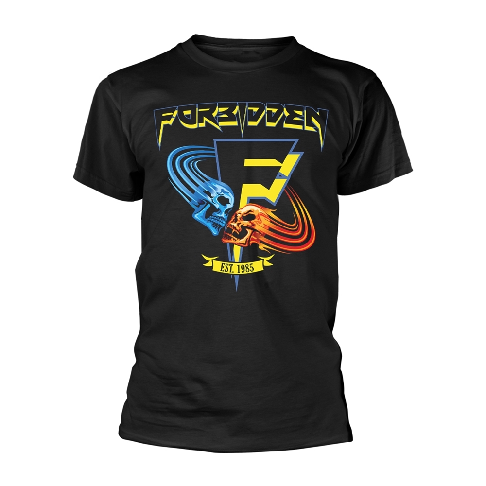 FORBIDDEN EST 1985 T-Shirt, Front & Back Print XX-Large BLACK