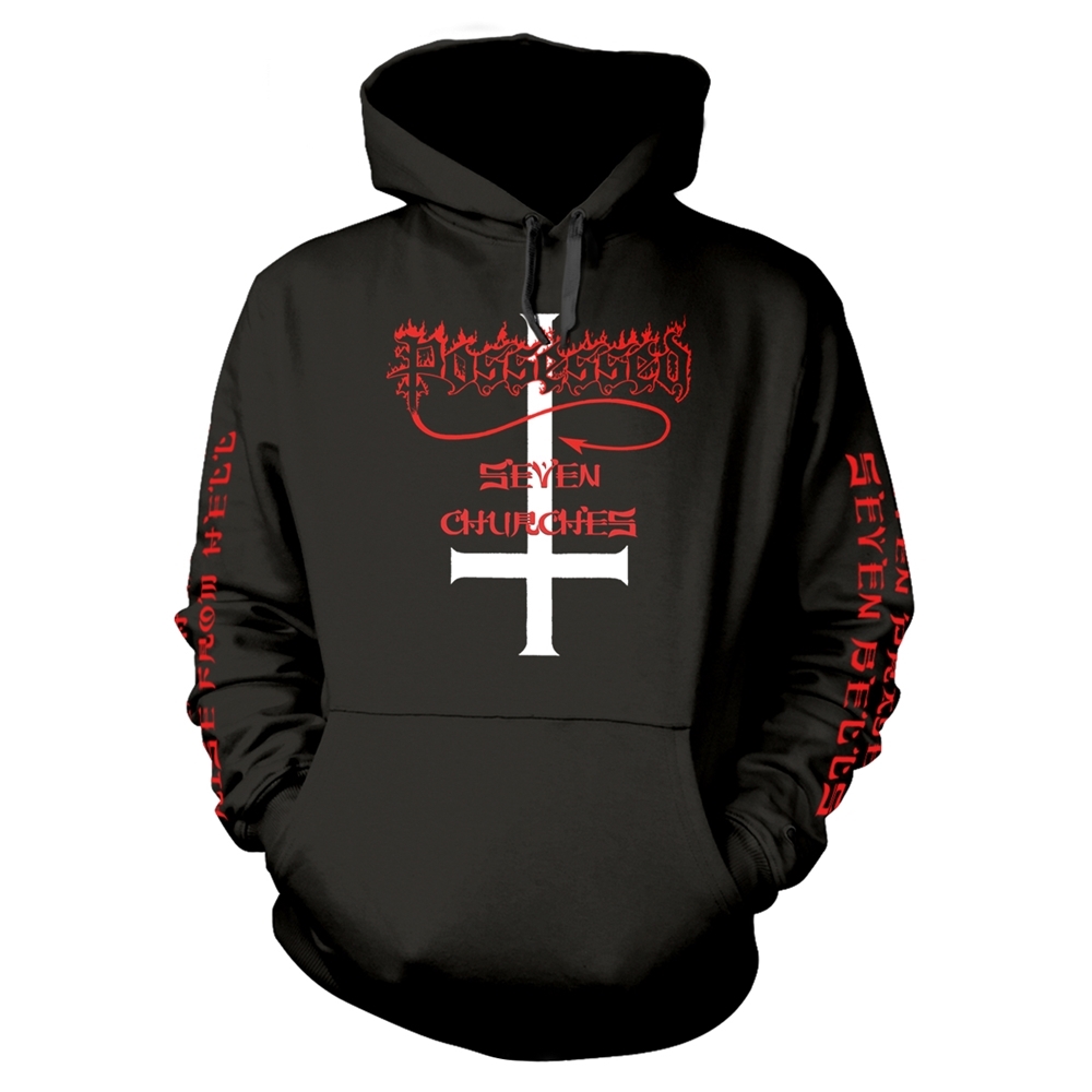 POSSESSED SEVEN CHURCHES Hooded Sweatshirt XXX-Large BLACK