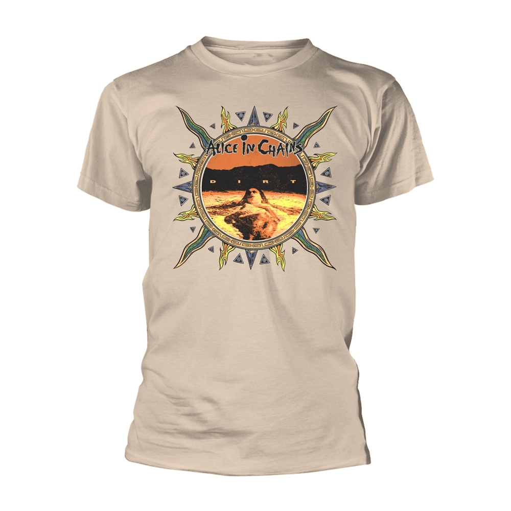 ALICE IN CHAINS VINTAGE DIRT SUN T-Shirt, Front & Back Print XX-Large NATURAL