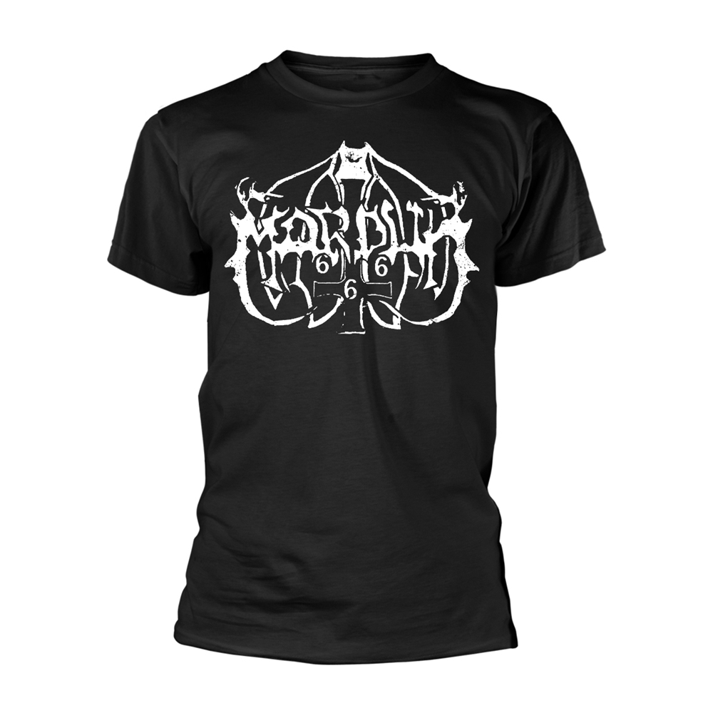 MARDUK CROSS T-Shirt, Front & Back Print Small BLACK