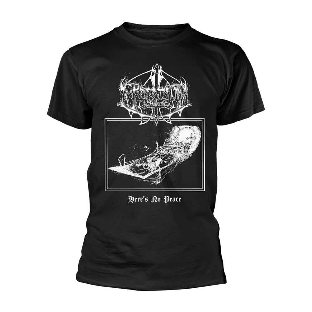 MARDUK HERE'S NO PEACE T-Shirt, Front & Back Print Medium BLACK