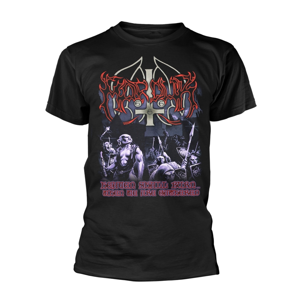 MARDUK HEAVEN SHALL BURN T-Shirt, Front & Back Print Small BLACK