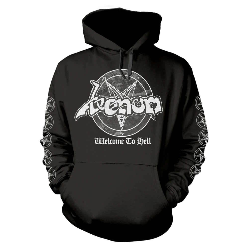 VENOM WELCOME TO HELL (WHITE) Hooded Sweatshirt XXX-Large BLACK