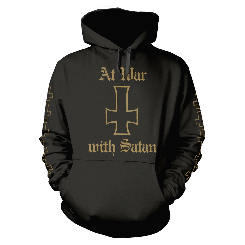 VENOM AT WAR WITH SATAN (GOLD) Hooded Sweatshirt Small BLACK