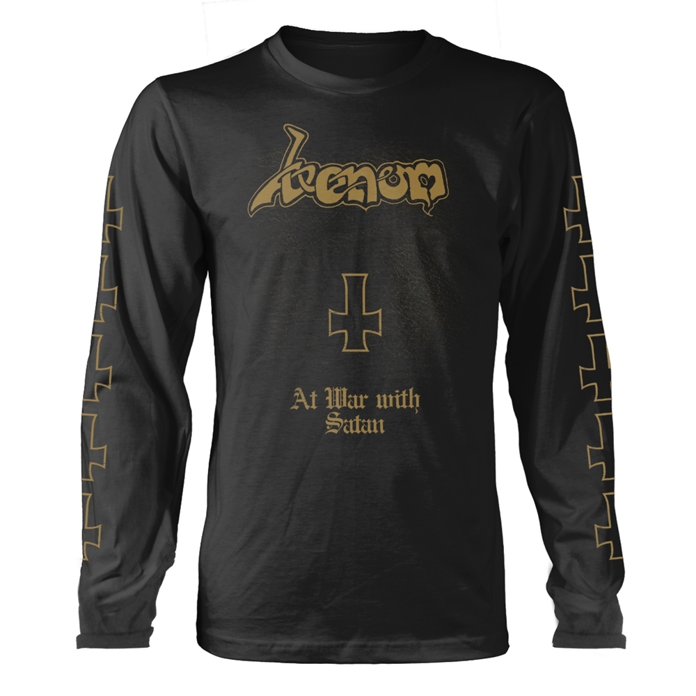 VENOM AT WAR WITH SATAN (GOLD) Long Sleeve Shirt XXX-Large BLACK