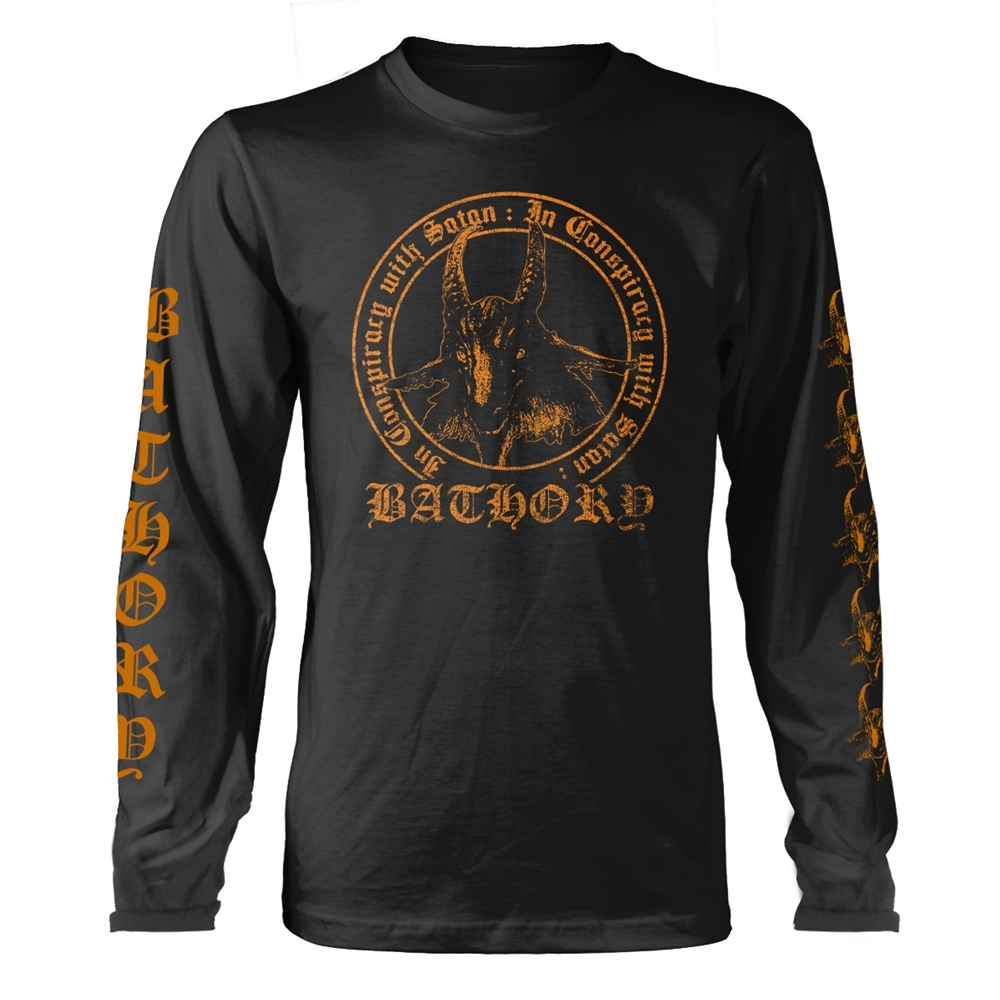 BATHORY IN CONSPIRACY WITH SATAN Long Sleeve Shirt XX-Large BLACK