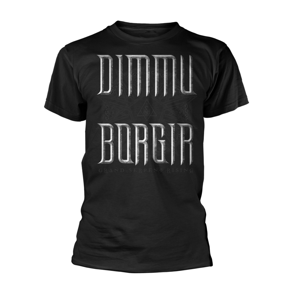 DIMMU BORGIR LOGO/GSR T-Shirt, Front & Back Print Small BLACK