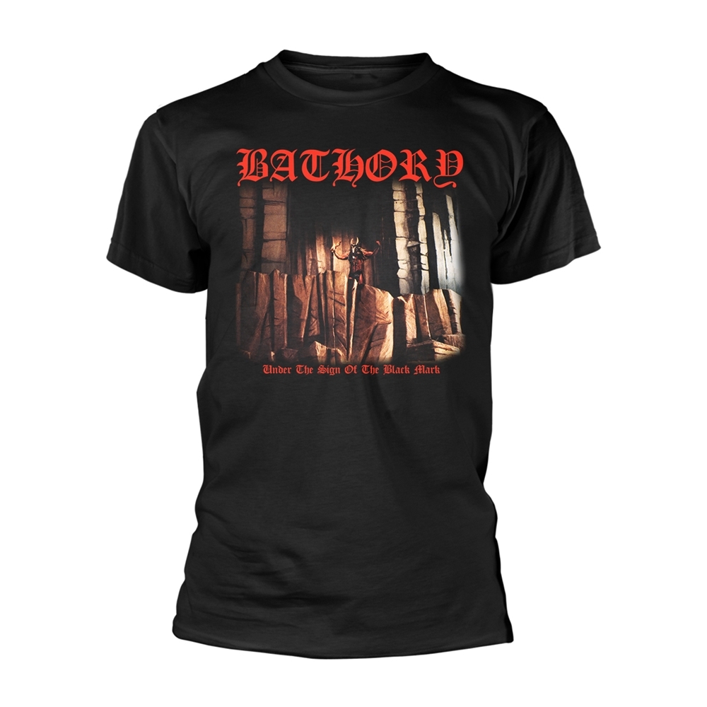 BATHORY UNDER THE SIGN OF THE BLACK MARK T-Shirt, Front & Back Print Large BLACK