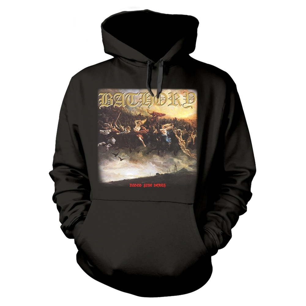 BATHORY BLOOD FIRE DEATH Hooded Sweatshirt XX-Large BLACK
