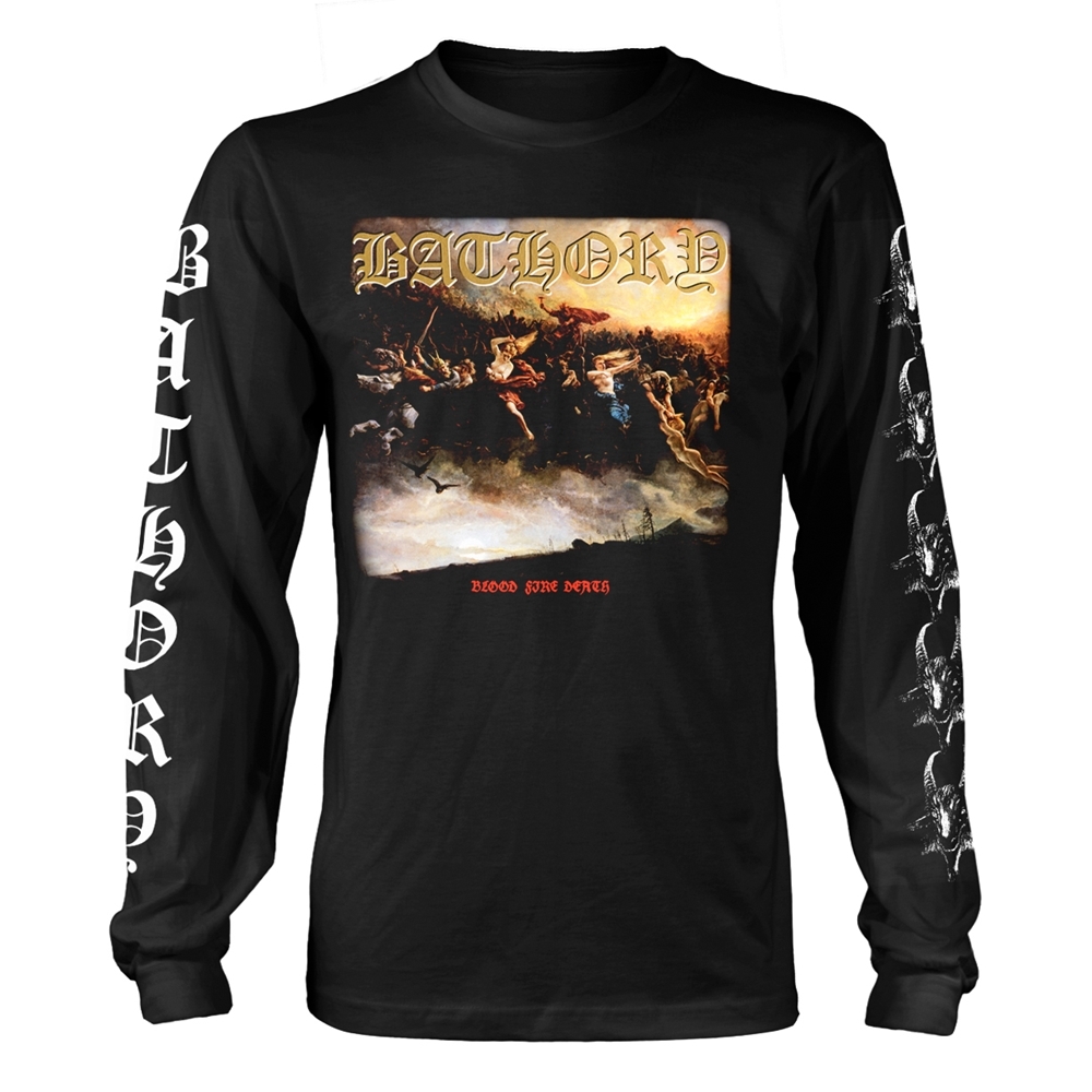 BATHORY BLOOD FIRE DEATH Long Sleeve Shirt XX-Large BLACK