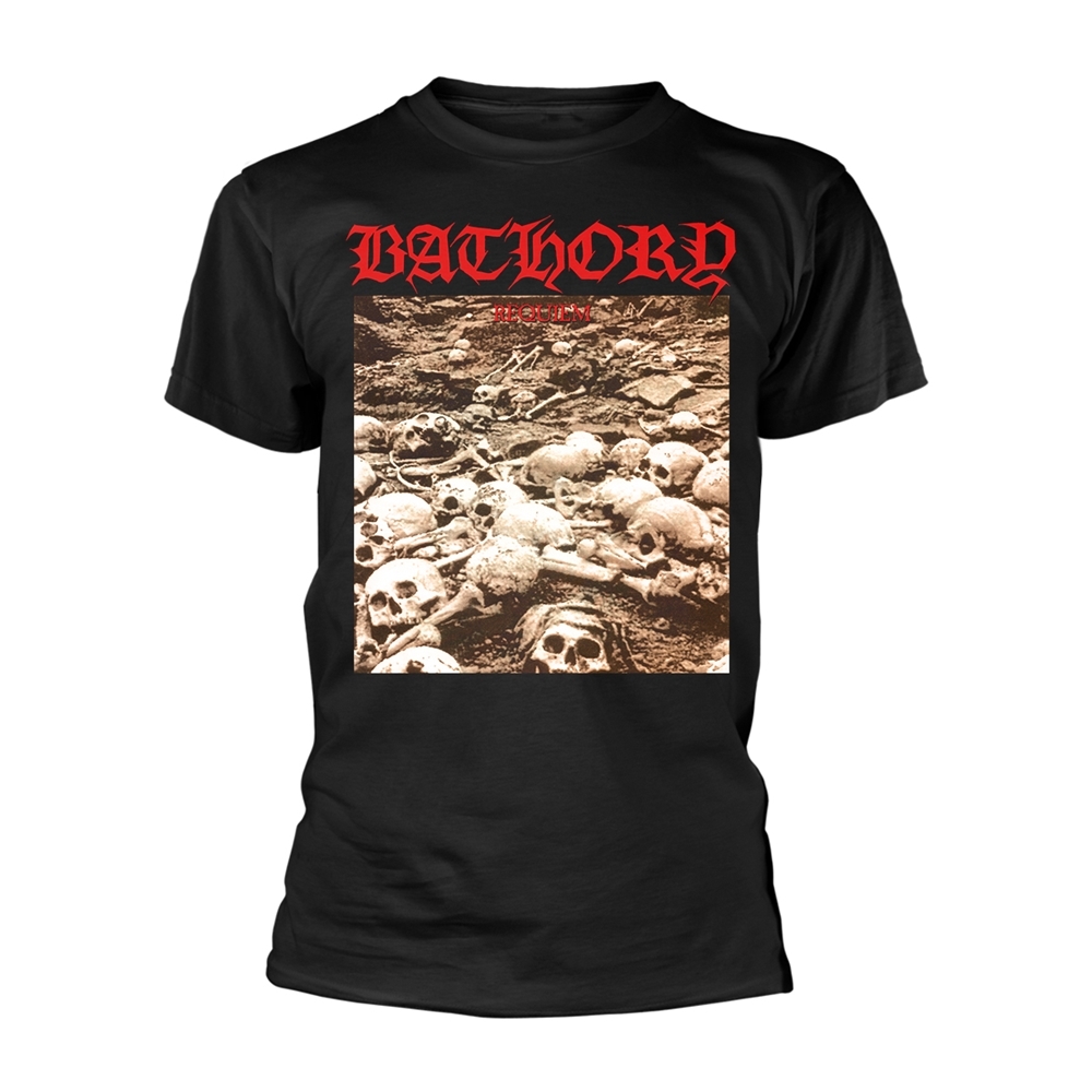 BATHORY REQUIEM T-Shirt, Front & Back Print Medium BLACK