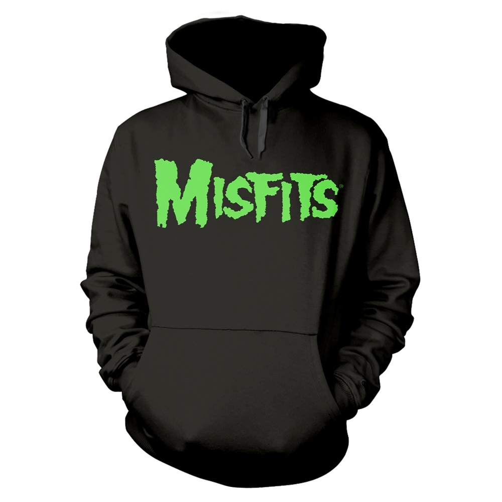 MISFITS GLOW JUREK SKULL Hooded Sweatshirt Small BLACK