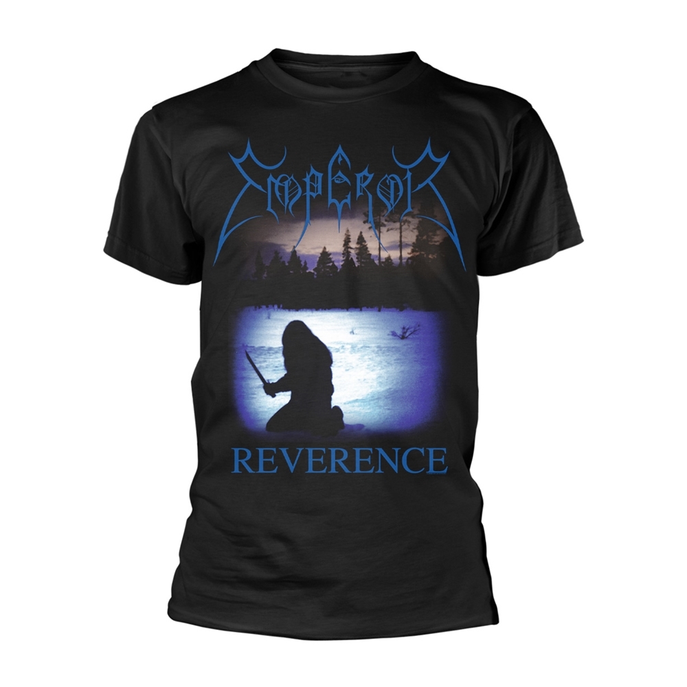 EMPEROR REVERENCE T-Shirt, Front & Back Print Small BLACK