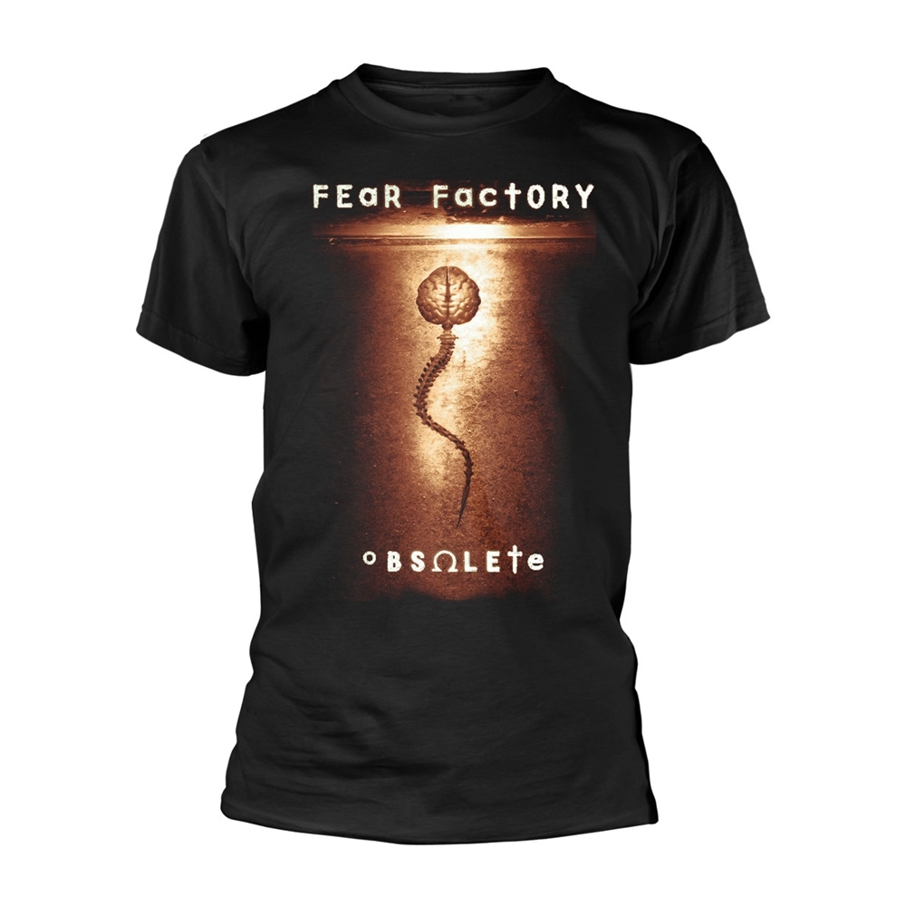FEAR FACTORY OBSOLETE T-Shirt, Front & Back Print Medium BLACK