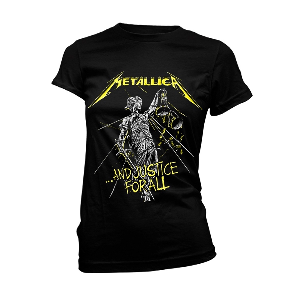 METALLICA AND JUSTICE FOR ALL TRACKS (BLACK) T-Shirt, Girlie with backprint Wome