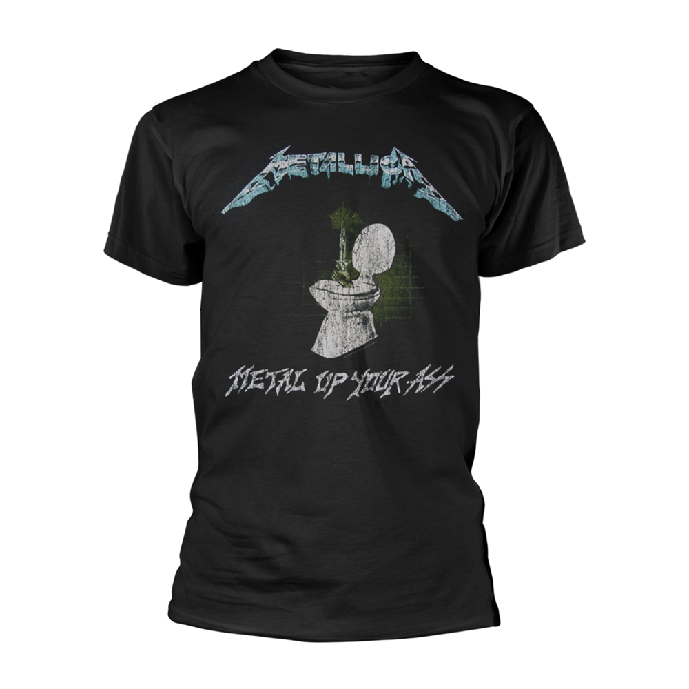 METALLICA METAL UP YOUR ASS T-Shirt, Front & Back Print Medium BLACK