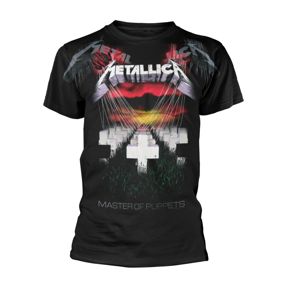 METALLICA PUPPETS FADED (ALL OVER) T-Shirt, Front & Back Print Small BLACK