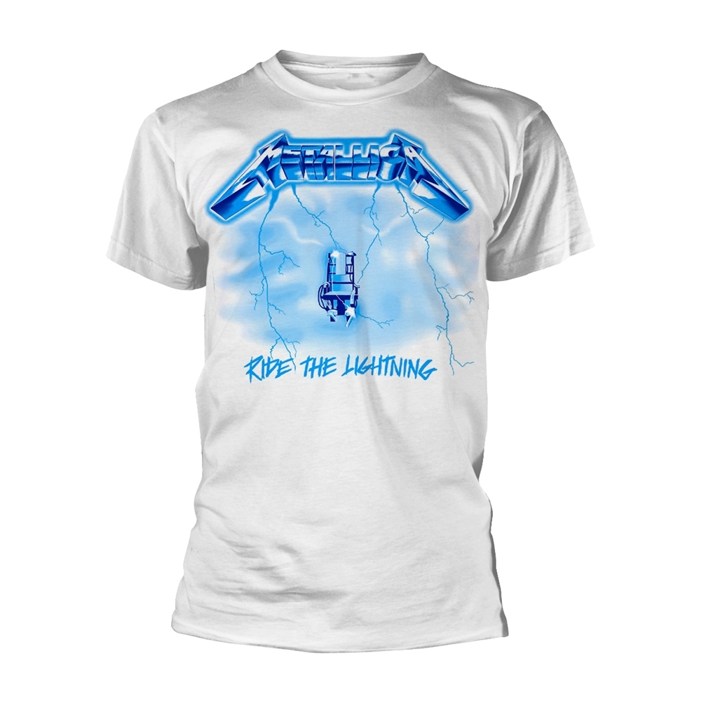 METALLICA RIDE THE LIGHTNING (WHITE) T-Shirt, Front & Back Print XX-Large WHITE