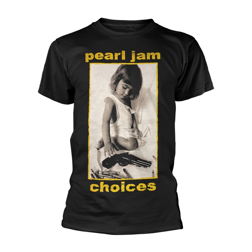 PEARL JAM CHOICES T-Shirt, Front & Back Print Small BLACK