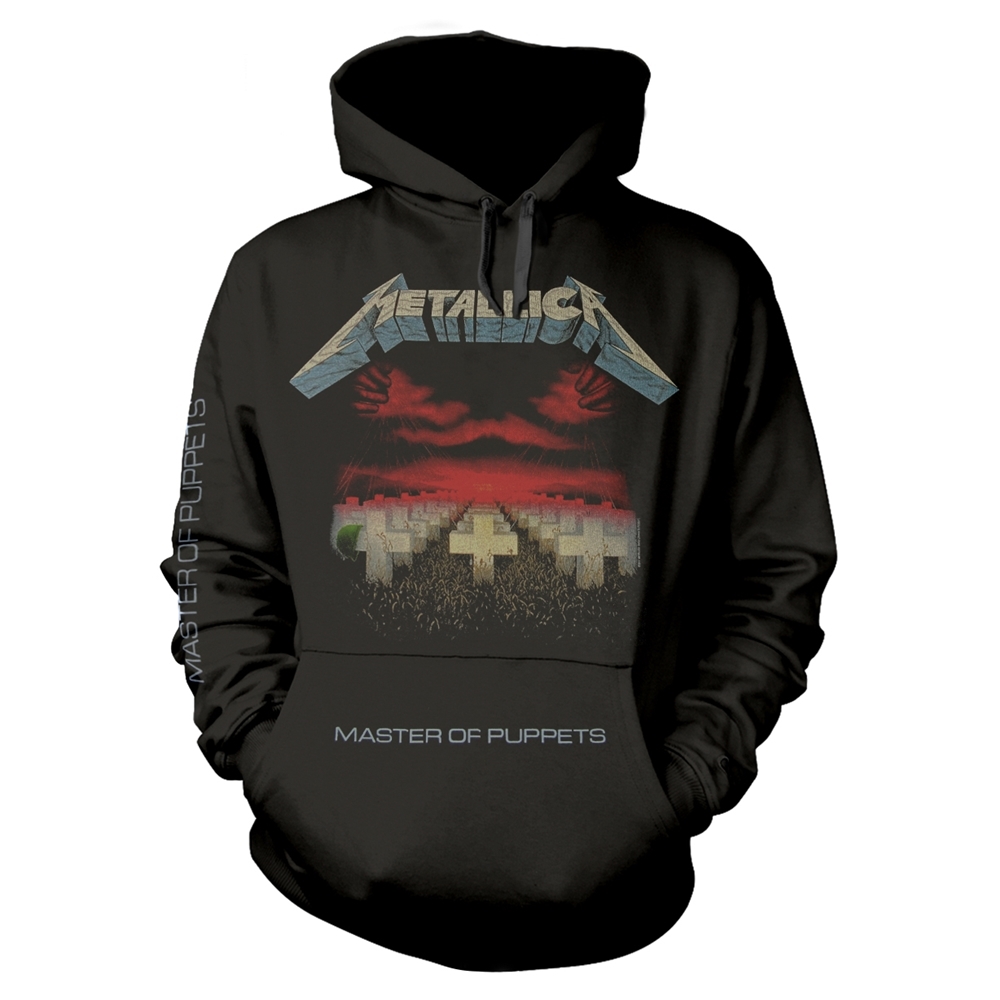 METALLICA MASTER OF PUPPETS TRACKS Hooded Sweatshirt Medium BLACK (FOTL)