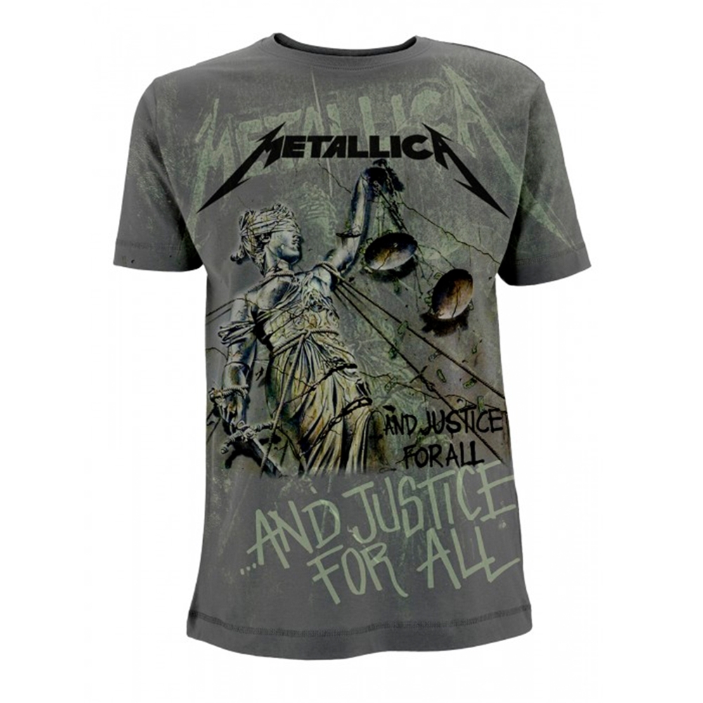 METALLICA AND JUSTICE FOR ALL NEON (ALL OVER) T-Shirt, Front & Back Print Large