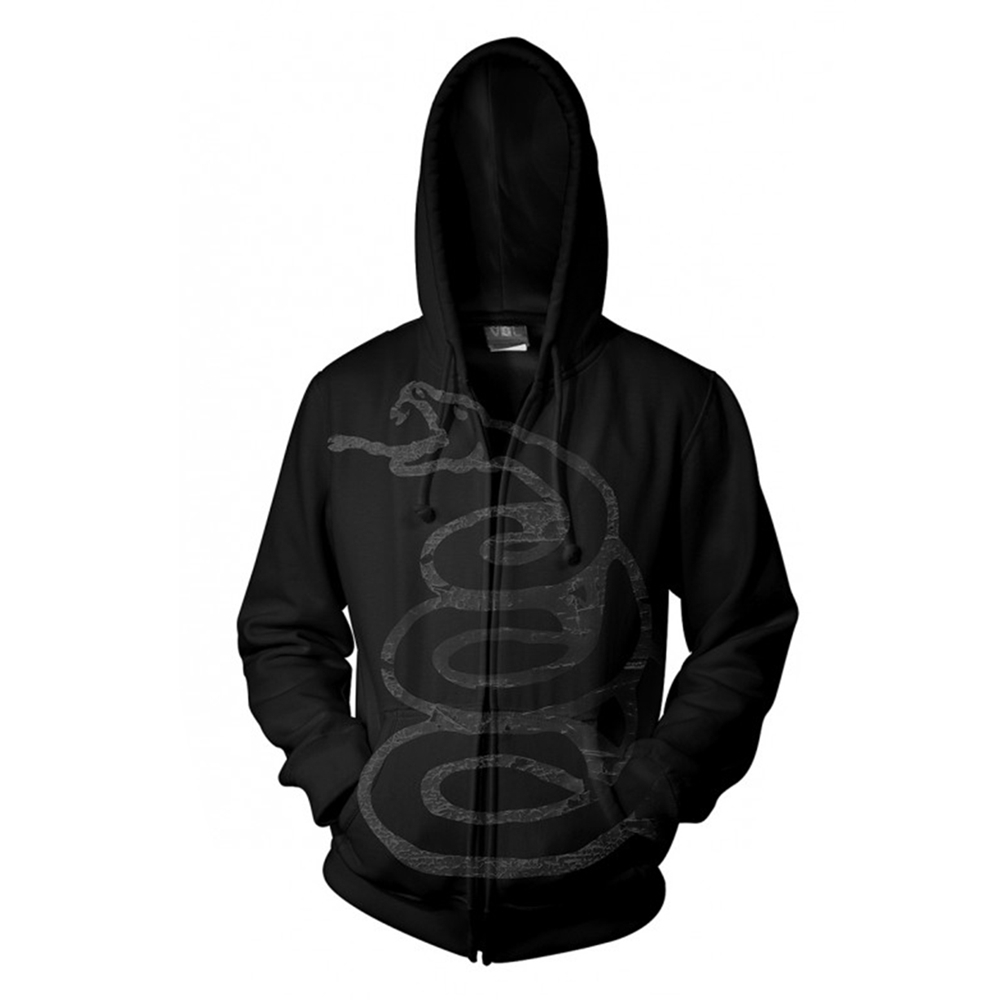 METALLICA BLACK ALBUM BURNISHED Hooded Sweatshirt with Zip Small BLACK (FOTL)
