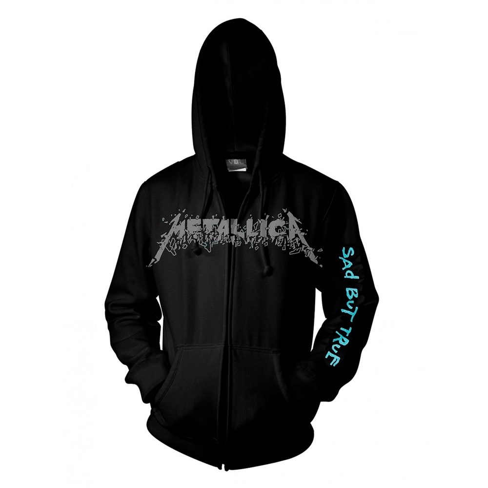 METALLICA SAD BUT TRUE Hooded Sweatshirt with Zip Large BLACK (FOTL)