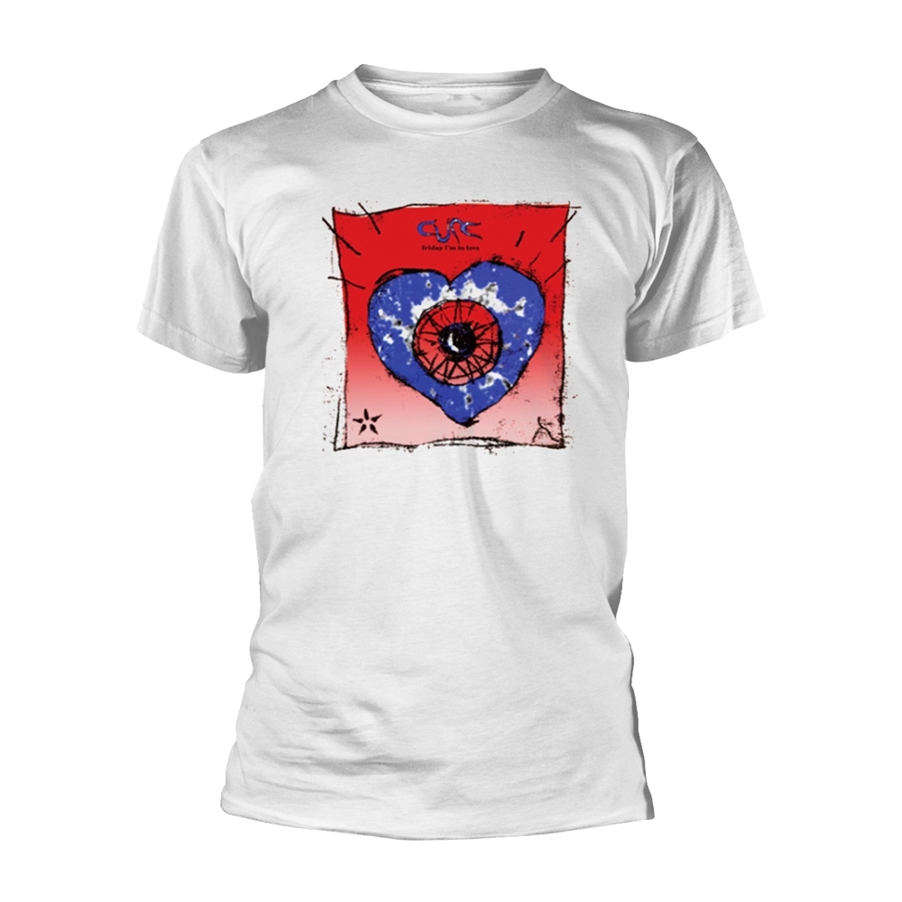 CURE, THE FRIDAY I'M IN LOVE T-Shirt, Front & Back Print Medium WHITE