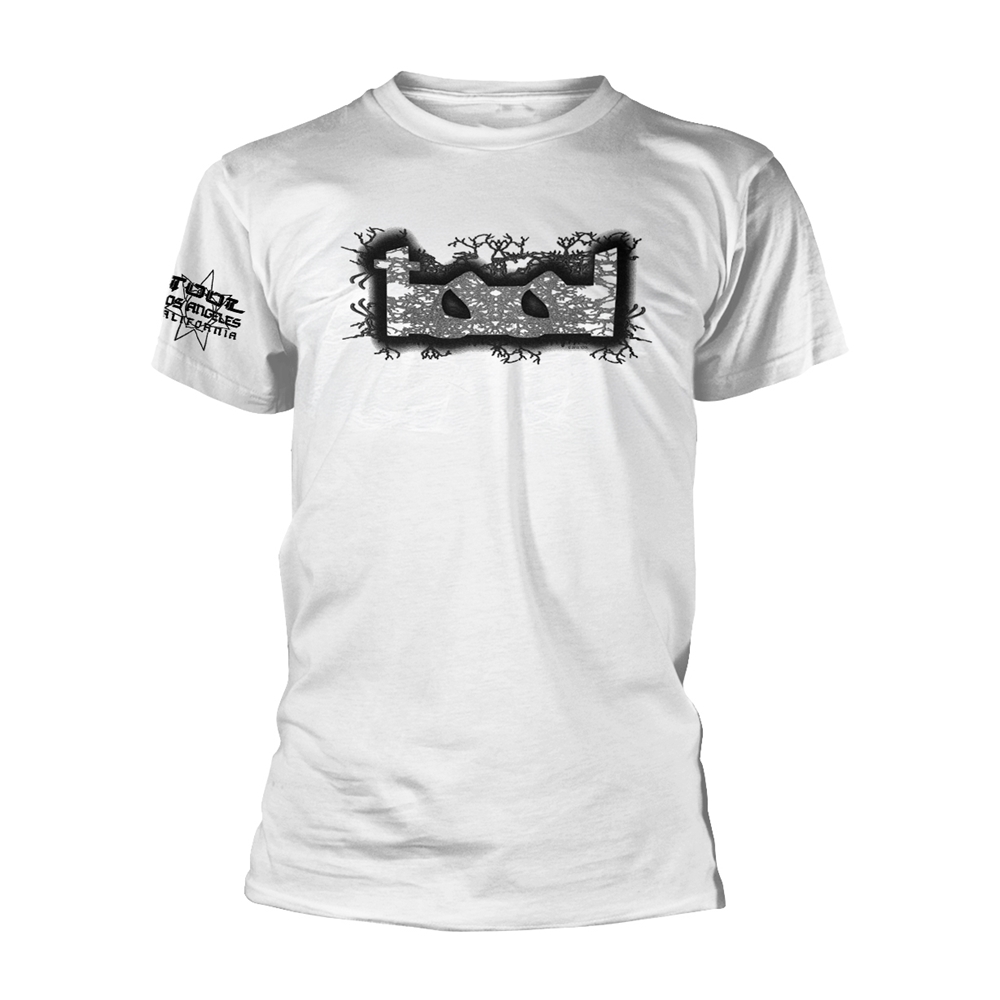 TOOL DOUBLE IMAGE T-Shirt, Front & Back Print Large WHITE