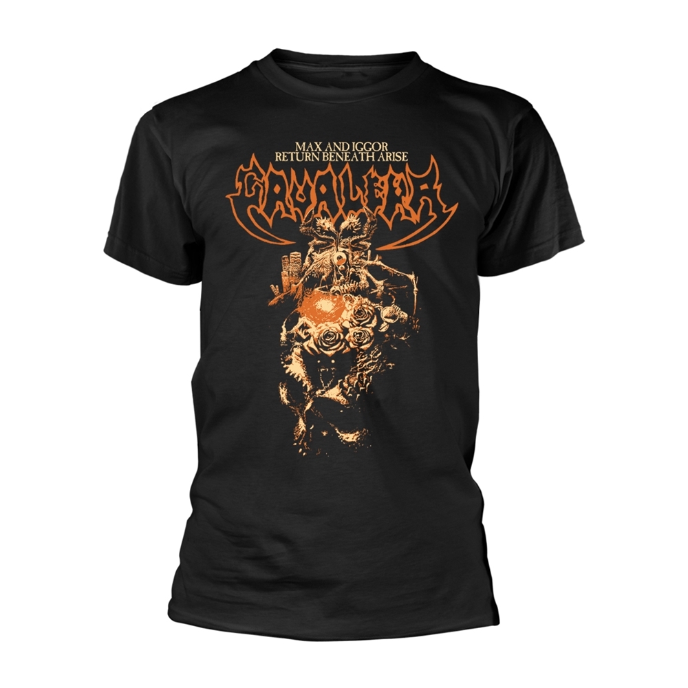 CAVALERA BENEATH ARISE T-Shirt, Front & Back Print Small BLACK