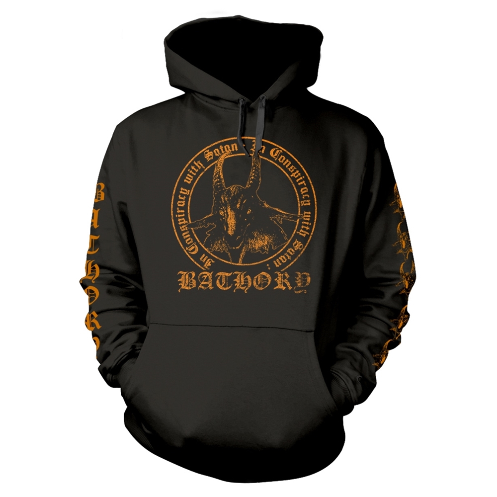 BATHORY IN CONSPIRACY WITH SATAN Hooded Sweatshirt XX-Large BLACK