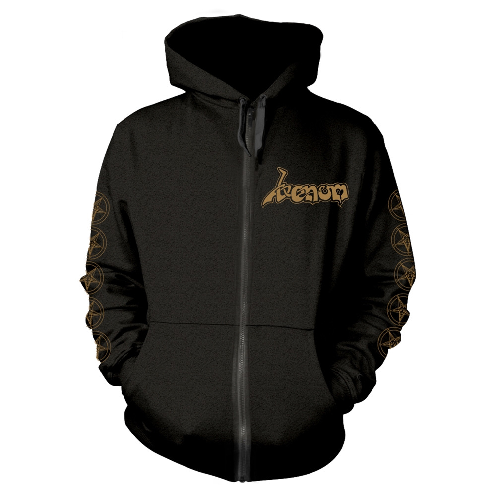 VENOM LOGO (GOLD) Hooded Sweatshirt with Zip XXX-Large BLACK